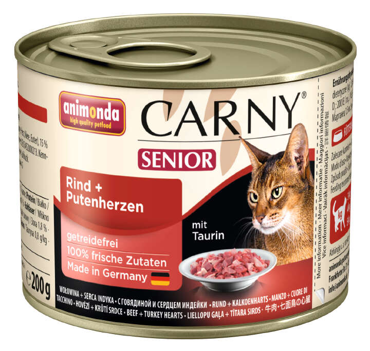 animonda Katzen-Nassfutter Senior Rind + Putenherzen
